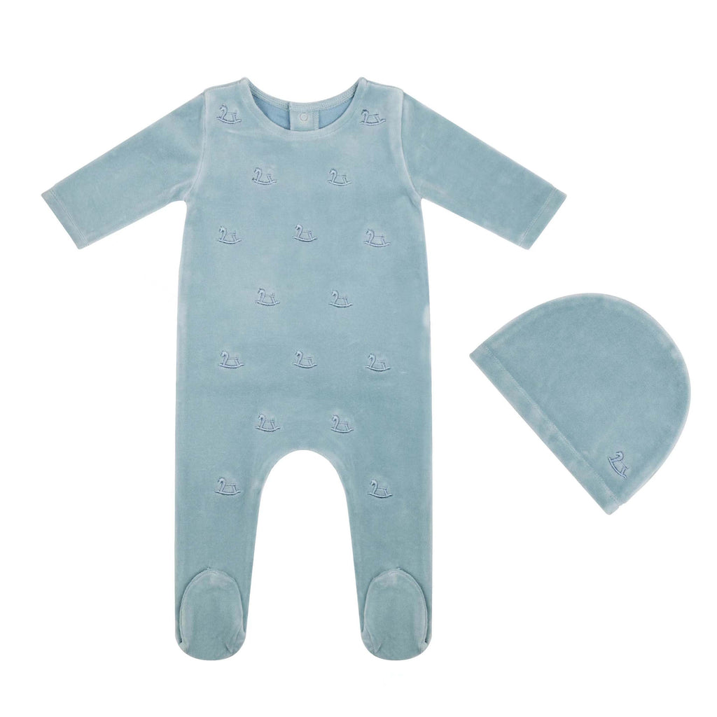 Baby Boy Layette Set | Embroidered Collection | Dusty Blue | Tricot Bebe