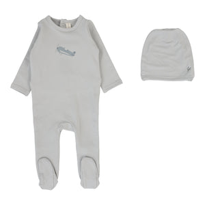 Baby Boy Footie Set | Graphic Footie | Pale Blue | Lil Legs | Aw25