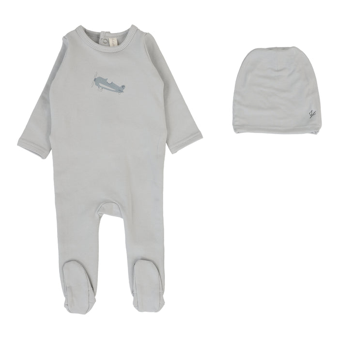 Baby Boy Footie Set | Graphic Footie | Pale Blue | Lil Legs | Aw25