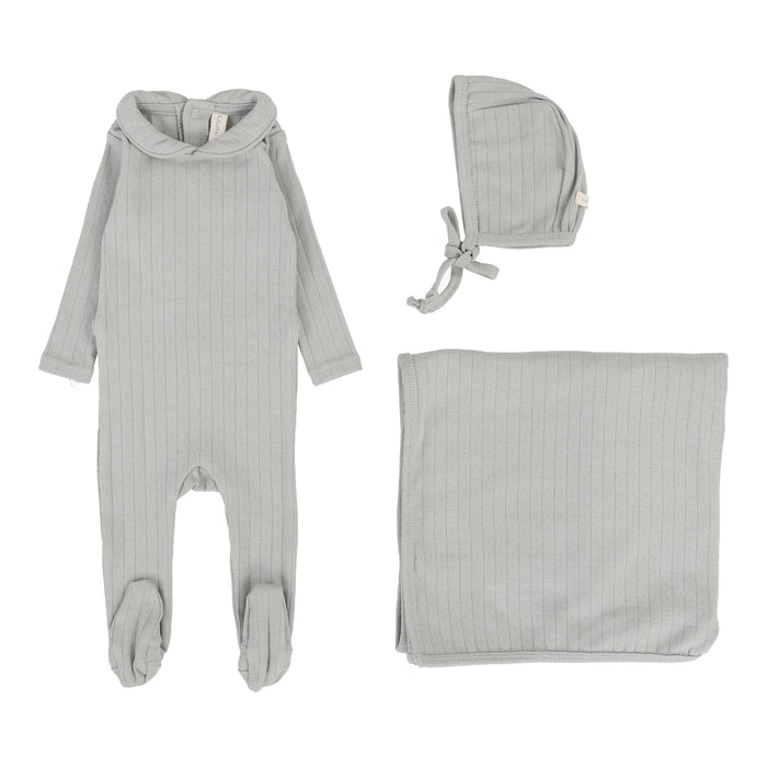 Baby Boy Layette Set | Fine Pointelle Collar | Light Blue Peter Pan | Lil Legs | Aw25