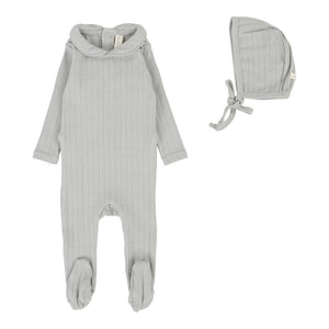 Baby Boy Footie Set | Fine Pointelle Collar | Light Blue Peter Pan | Lil Legs | Aw25