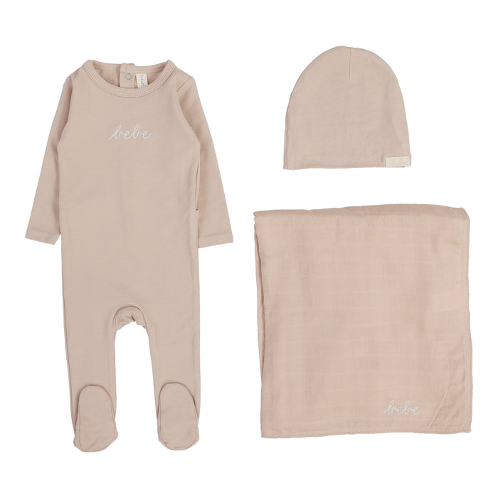 Baby Girl Layette Set | Take Me Home Bebe | Dusty Pink | Lil Legs | Aw25