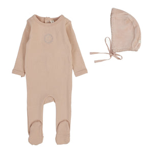Baby Girl Footie Set | Velour Cardi | Dusty Pink | Lil Legs | Aw25