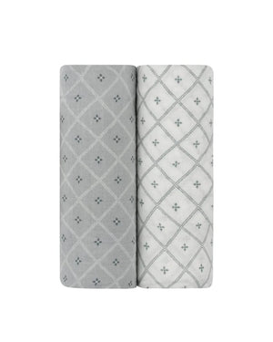 Cotton Muslin Swaddle 2 Pak | Blue  | Ely's & Co