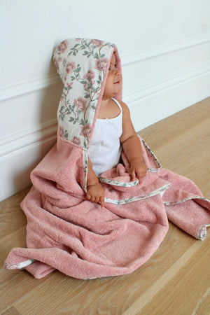 Baby Hooded Towel | Blush Meadow  | Little Threads