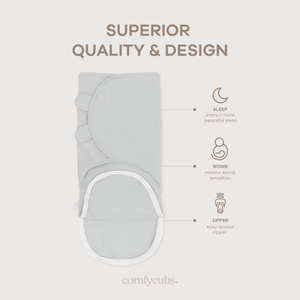Baby Easy Swaddle Blankets w/ Zipper - 3 Pack by Comfy Cubs: Light Blush/Blush/Mauve / Small (0-3 Months)