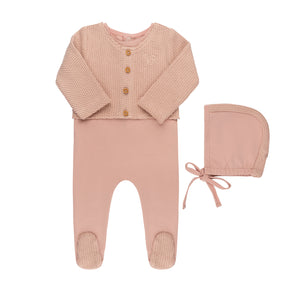 Baby Girl Layette Set | Faux Cardigan Collection | Pink | Tricot | AW25