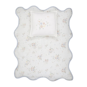 Baby Boy Blanket Set | Gingham Floral | Blue | Peluche | AW25