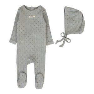 Baby Boy Footie + Hat |  Floret Print | Light Blue | Lil Legs | SS26