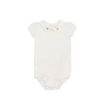Baby Girl Romper | Wide Rib Rosebud | Pink/Ivory | Ely's & Co