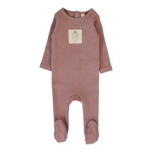 Baby Girl Footie | Graphic Tag | Mauve | Lil Legs | SS26