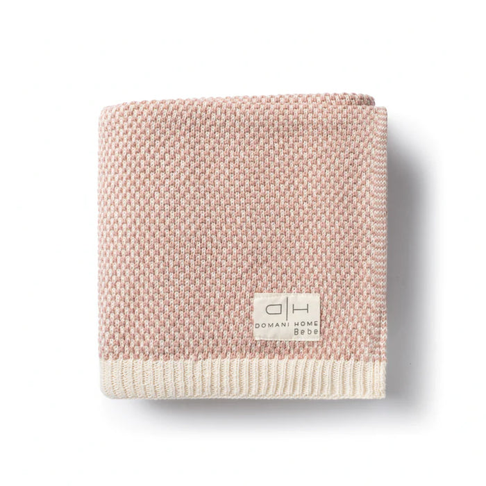 Knit Baby Blanket | Brunello  | Rose Blush | Domani Bebe