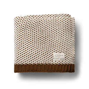 Knit Baby Blanket | Honeycomb | Brown | Domani Bebe