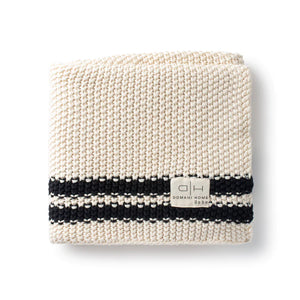 Knit Baby Blanket | Marici | Natural/Black | Domani Bebe