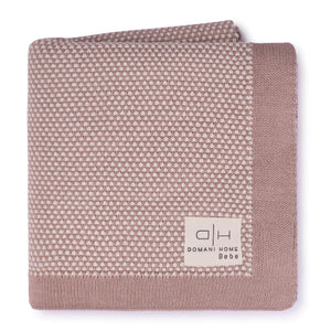 Knit Baby Blanket | Stipple | Pale Pink | Domani Bebe