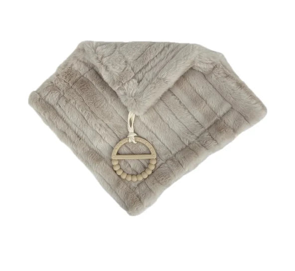 Baby Minky Lovey Blanket | Wave | Taupe | Kidu