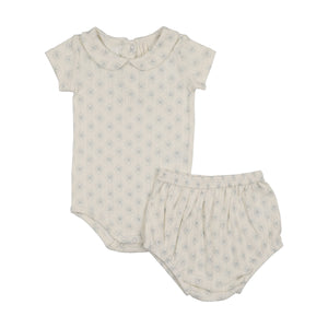 Baby Boy Two Piece Set | Geo Floral | Cream/Blue | Lil Legs | SS26