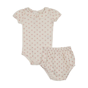 Baby Girl Two Piece Set | Geo Floral |  Cream/Pink | Lil Legs | SS26