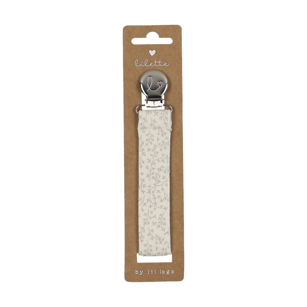 Baby Pacifier Clip | Leaf | Blue | Lil Legs