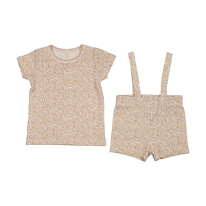 Baby Girl Short Sleeve Set | Liberty Floral | Cream/Pink | Lil Legs | SS26