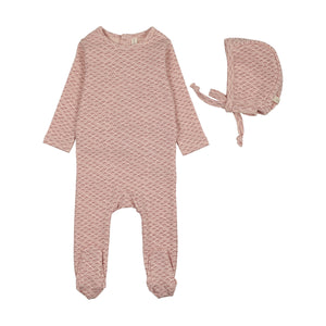 Baby Girl Footie + Hat | Mini Flora Print | Pale Pink | Lil Legs | AW26