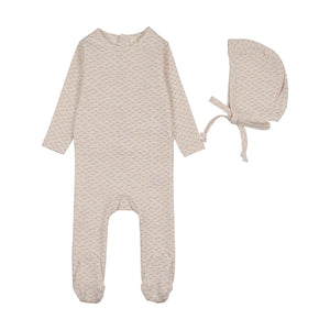 Baby Girl Footie + Hat | Mini Floral Print | Cream/Mauve | Lil Legs | AW26