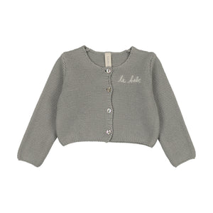 Baby Boy Cardigan | Le Bebe Knit | Light Blue | Lil Legs | AW26