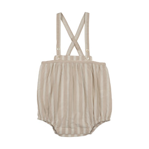 Baby Boy Suspender Bloomers | Linen | Wheat Stripe | Lil Legs | SS26