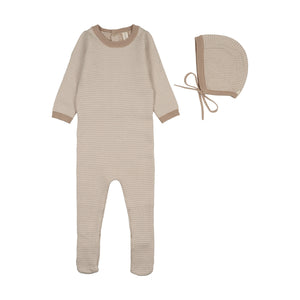Baby Boy Footie + Hat | Two Tone Knit | Oat | Lil Legs | SS26