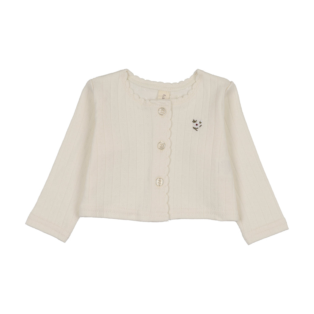 Baby Girl Cardigan | Floret | Cream/Pink | Lil Legs | SS26
