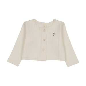 Baby Girl Cardigan | Floret | Cream/Pink | Lil Legs | SS26