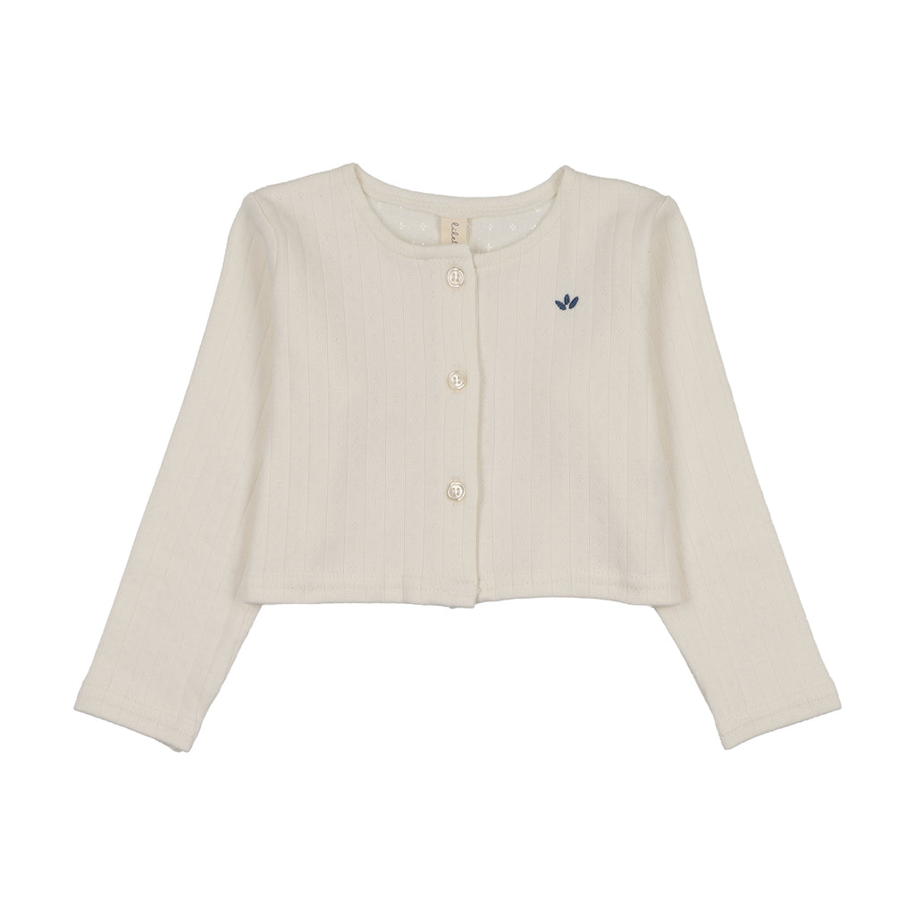Baby Boy Cardigan | Floret | Cream/Blue | Lil Legs | SS26