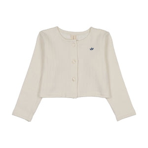 Baby Boy Cardigan | Floret | Cream/Blue | Lil Legs | SS26