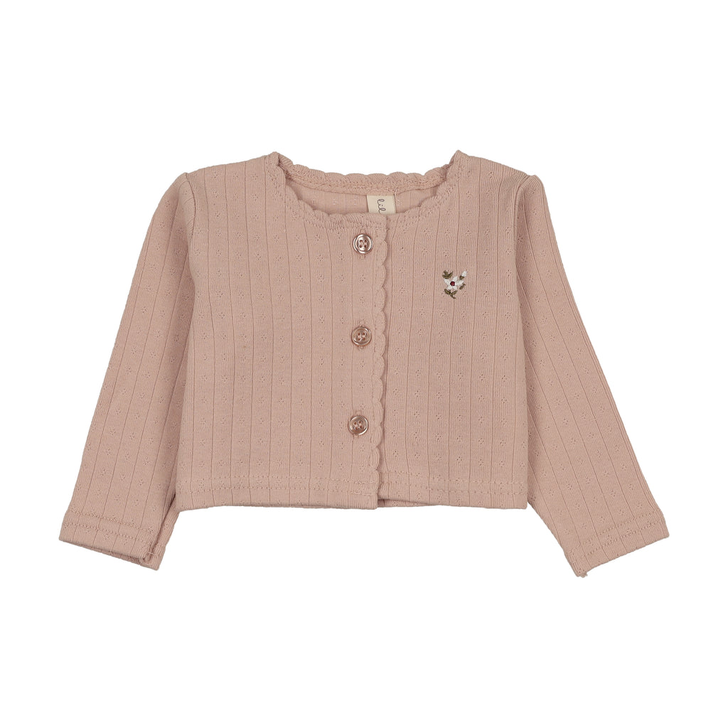 Baby Girl Cardigan | Floret | Dusty Pink | Lil Legs | SS26