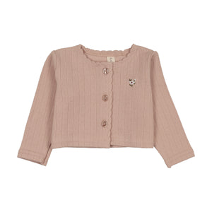 Baby Girl Cardigan | Floret | Dusty Pink | Lil Legs | SS26