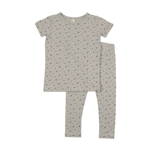 Baby Boy Short Sleeve Legging Set | Printed | Pale Blue | Lil Legs | SS26
