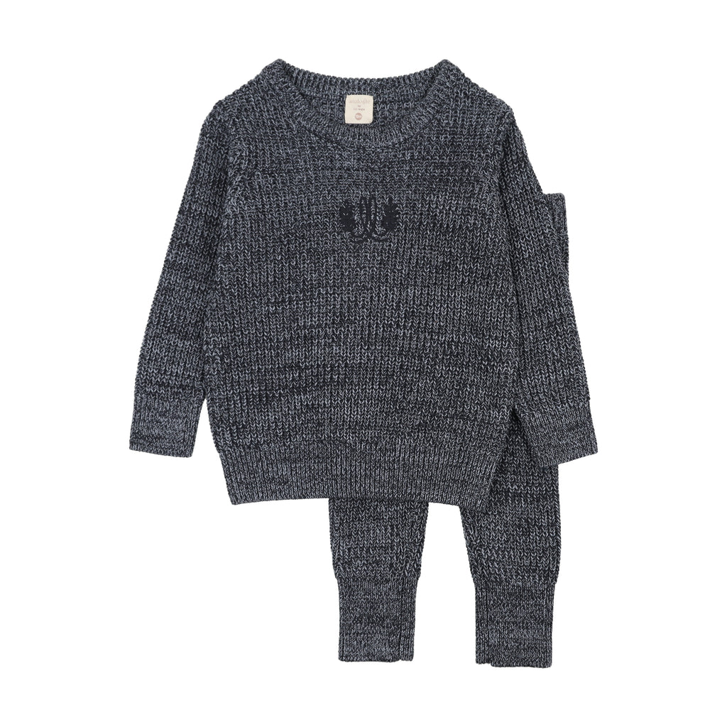 Baby Boy Toddler Set | Marled | Navy | Lil Legs | AW26