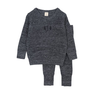Baby Boy Toddler Set | Marled | Navy | Lil Legs | AW26