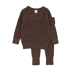 Baby Boy Toddler Set | Marled | Chocolate Brown | Lil Legs | AW26