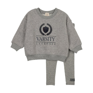 Baby Boy Sweatshirt Set | Fan Club Big Logo | Light Gray Heather | Lil Legs | AW26