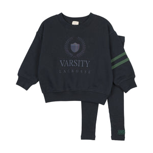 Baby Boy Sweatshirt Set | Fan Club Big Logo | Navy | Lil Legs | AW26