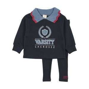 Baby Girl Sweatshirt Set | Fan Club | Navy Denim | Lil Legs | AW26