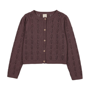 Baby Girl Cardigan | Pointelle | Vintage Purple | Lil Legs | AW26