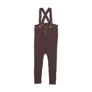 Baby Boy Overalls | Toddler Rib Knit | Chocolate Brown | Lil Legs | AW26