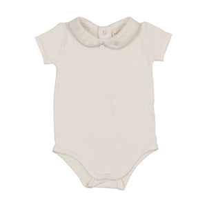 Baby Neutral Suspender Bloomers Set | Peter Pan with Piping - Linen | Cream | Lil Legs | SS26