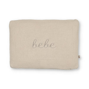 Bebe Embroidered Knit Pillow | Natura/Beige Embroidery | Little Fawn | SS26