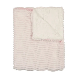 Baby Girl Blanket | Lux Fur | Mauve Wave and Natural | Peluche
