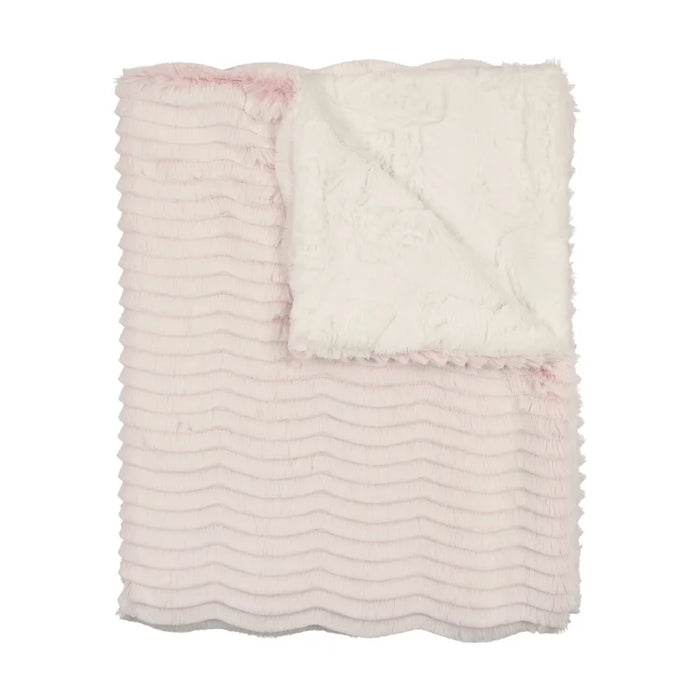 Baby Girl Blanket | Lux Fur | Mauve Wave and Natural | Peluche
