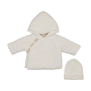 Baby Neutral Jacket + Beanie | Corduroy | Winter White | Mema Knits | AW26
