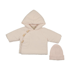 Baby Girl Jacket + Beanie | Corduroy | Baby Blush | Mema Knits | AW26